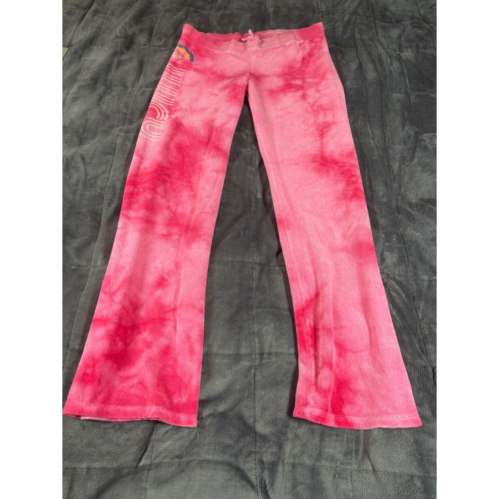 Juicy Couture Pink Tie Dye Velour Track Pants Made in USA Girls‎ Size 14 Y2K